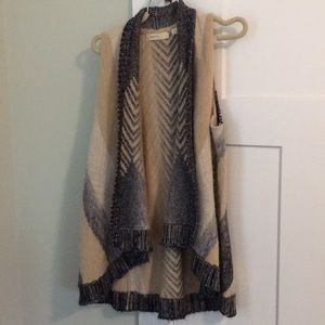 Anthropologie Sleeping on Snow fuzzy striped vest